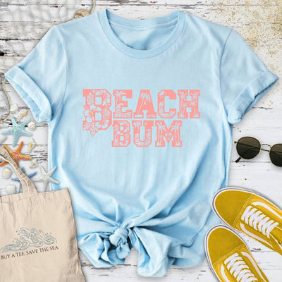 Beach Bum Tropical T-Shirt - Ocean Graphic Tee - Gift for Ocean Lovers - Unisex