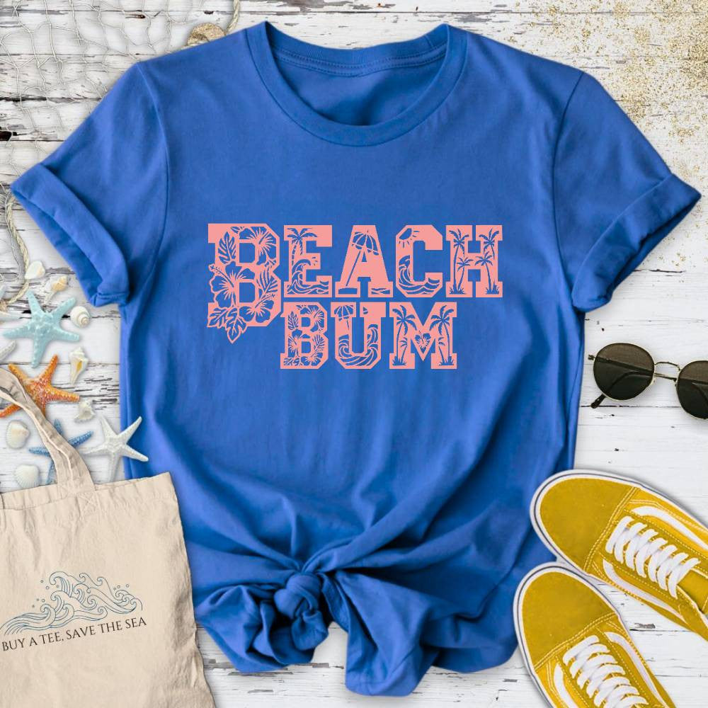 Beach Bum Tropical T-Shirt - Ocean Graphic Tee - Gift for Ocean Lovers - Unisex