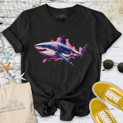 Neon Shark T-Shirt - Ocean Graphic Tee - Gift for Ocean Lovers - Unisex