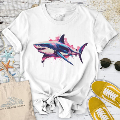 Neon Shark T-Shirt - Ocean Graphic Tee - Gift for Ocean Lovers - Unisex