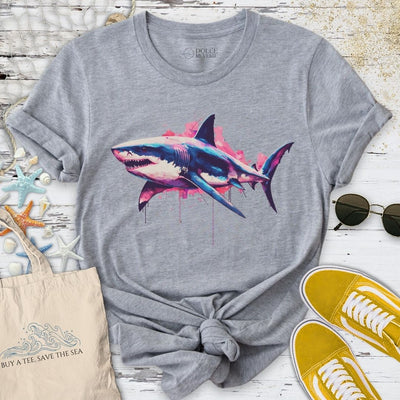Neon Shark T-Shirt - Ocean Graphic Tee - Gift for Ocean Lovers - Unisex