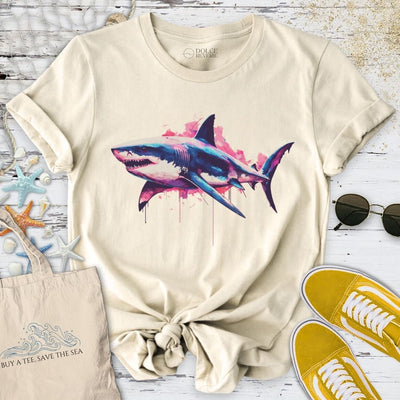 Neon Shark T-Shirt - Ocean Graphic Tee - Gift for Ocean Lovers - Unisex