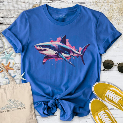Neon Shark T-Shirt - Ocean Graphic Tee - Gift for Ocean Lovers - Unisex