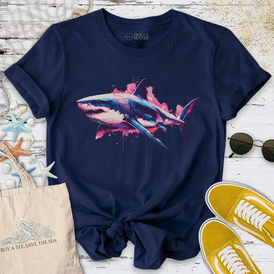 Neon Shark T-Shirt - Ocean Graphic Tee - Gift for Ocean Lovers - Unisex
