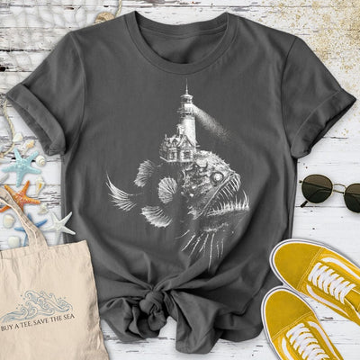 Lighthouse Anglerfish T-Shirt - Ocean Graphic Tee - Gift for Ocean Lovers - Unisex