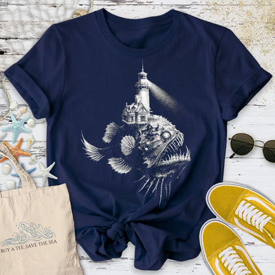 Lighthouse Anglerfish T-Shirt - Ocean Graphic Tee - Gift for Ocean Lovers - Unisex