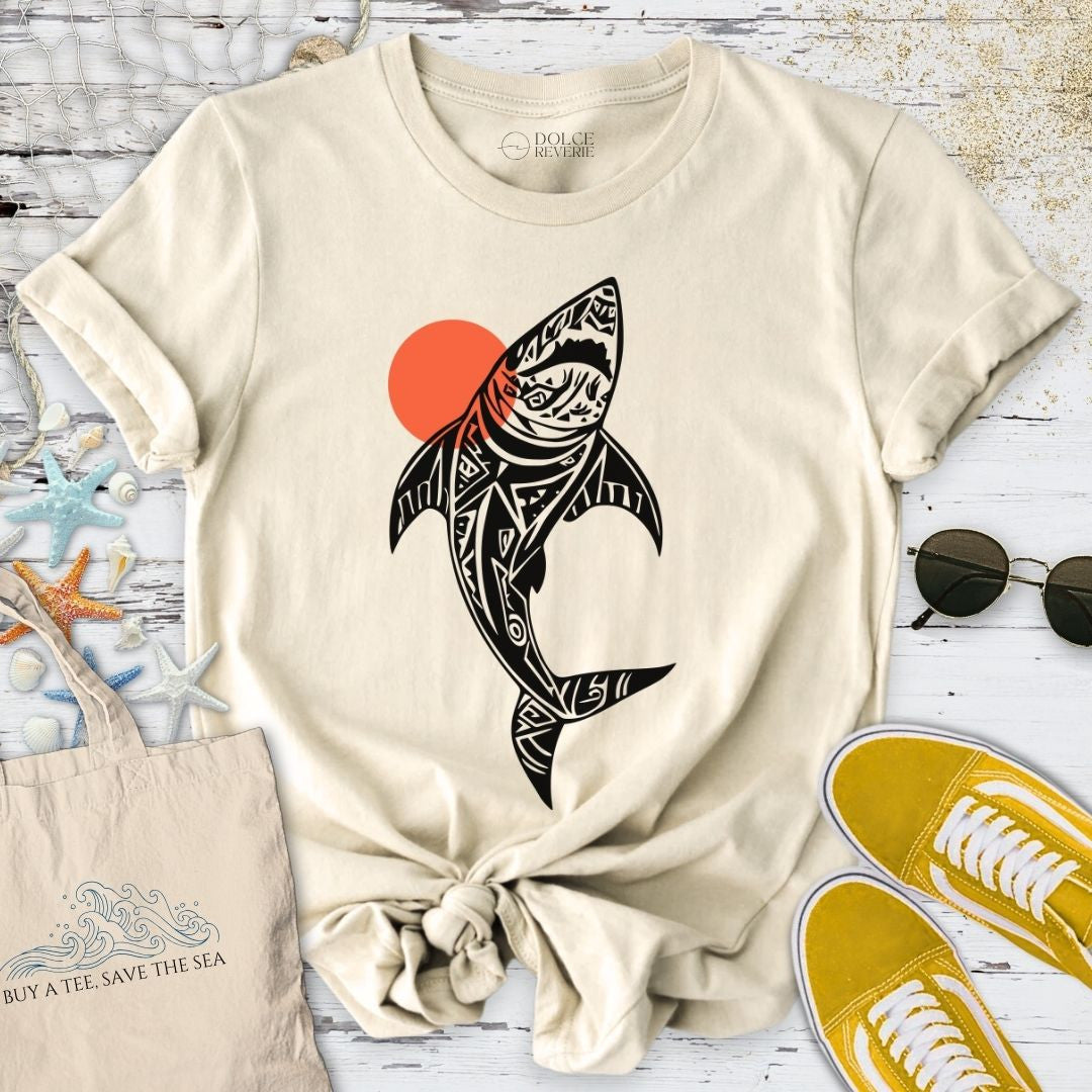 Tribal Shark T-Shirt - Ocean Graphic Tee - Gift for Ocean Lovers - Unisex
