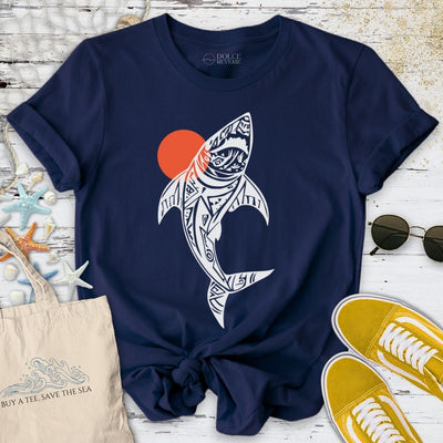 Tribal Shark T-Shirt - Ocean Graphic Tee - Gift for Ocean Lovers - Unisex