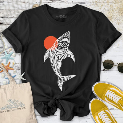 Tribal Shark T-Shirt - Ocean Graphic Tee - Gift for Ocean Lovers - Unisex
