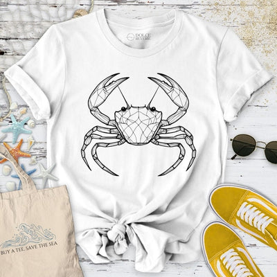 Crab Line Art T-Shirt - Ocean Graphic Tee - Gift for Ocean Lovers - Unisex