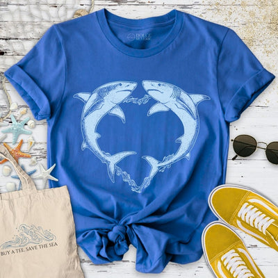Shark Love T-Shirt - Ocean Graphic Tee - Gift for Ocean Lovers - Unisex