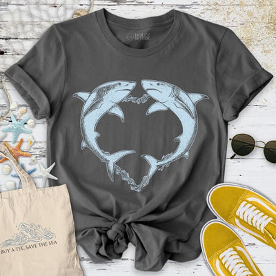 Shark Love T-Shirt - Ocean Graphic Tee - Gift for Ocean Lovers - Unisex