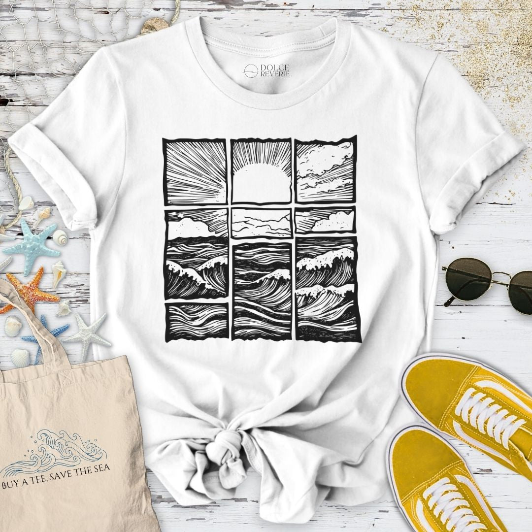 Ocean Horizon Sunrise T-Shirt - Graphic Tee - Gift for Ocean Lovers - Unisex