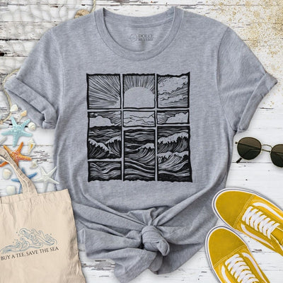 Ocean Horizon Sunrise T-Shirt - Graphic Tee - Gift for Ocean Lovers - Unisex