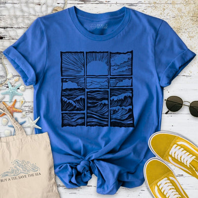 Ocean Horizon Sunrise T-Shirt - Graphic Tee - Gift for Ocean Lovers - Unisex