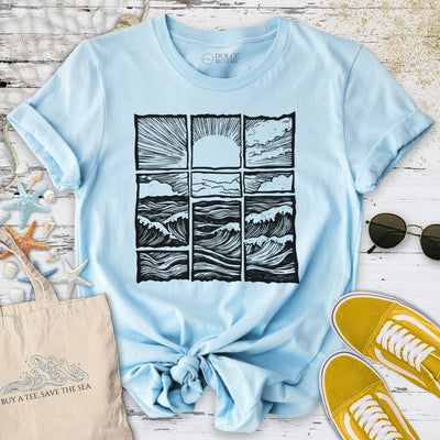 Ocean Horizon Sunrise T-Shirt - Graphic Tee - Gift for Ocean Lovers - Unisex