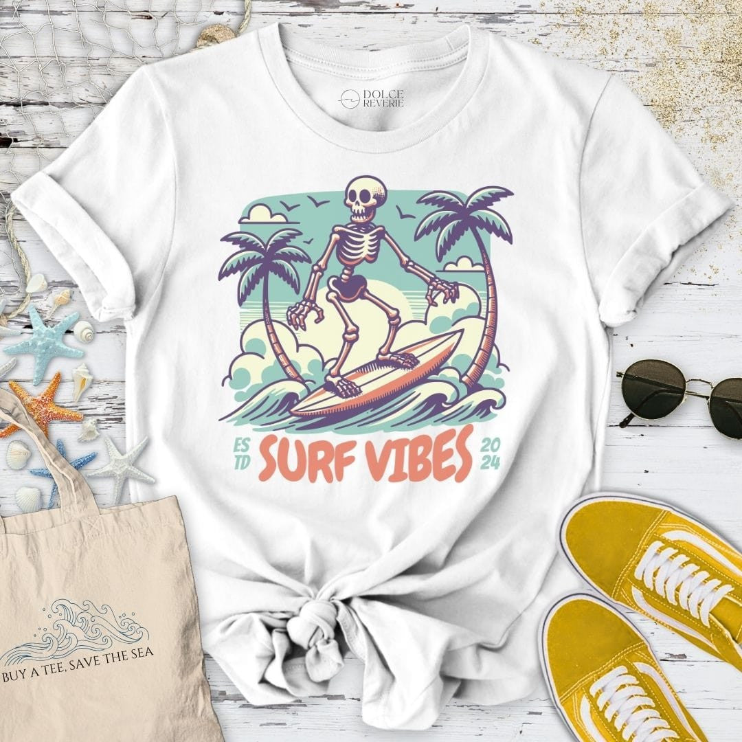 Surf Vibes T-Shirt - Ocean Graphic Tee - Gift for Ocean Lovers - Unisex