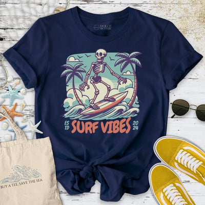 Surf Vibes T-Shirt - Ocean Graphic Tee - Gift for Ocean Lovers - Unisex