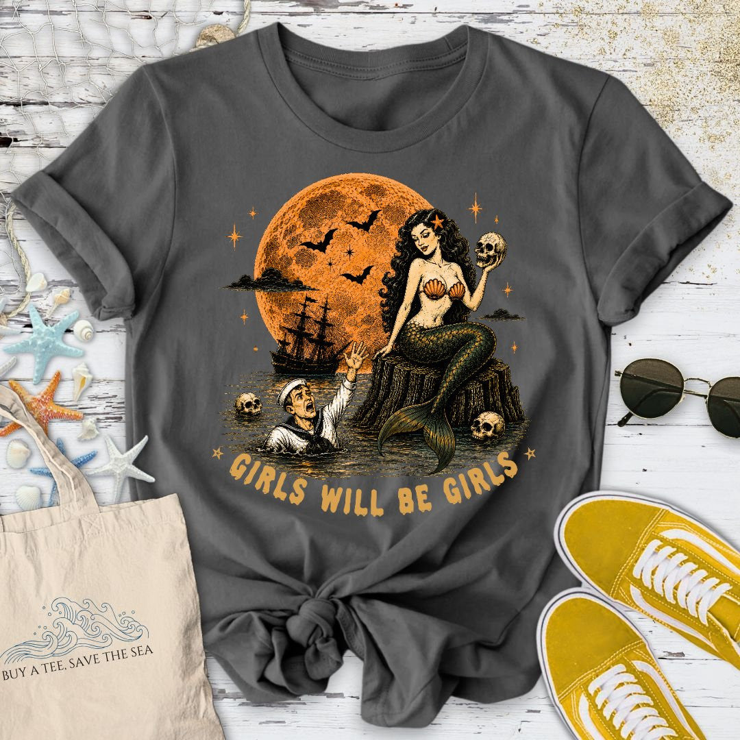 Girls Will Be Girls T-Shirt - Ocean Graphic Tee - Gift for Ocean Lovers