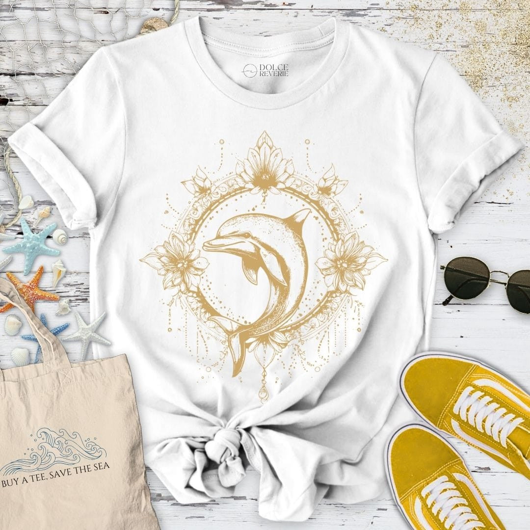 Mandala Dolphin T-Shirt - Ocean Graphic Tee - Gift for Ocean Lovers - Unisex