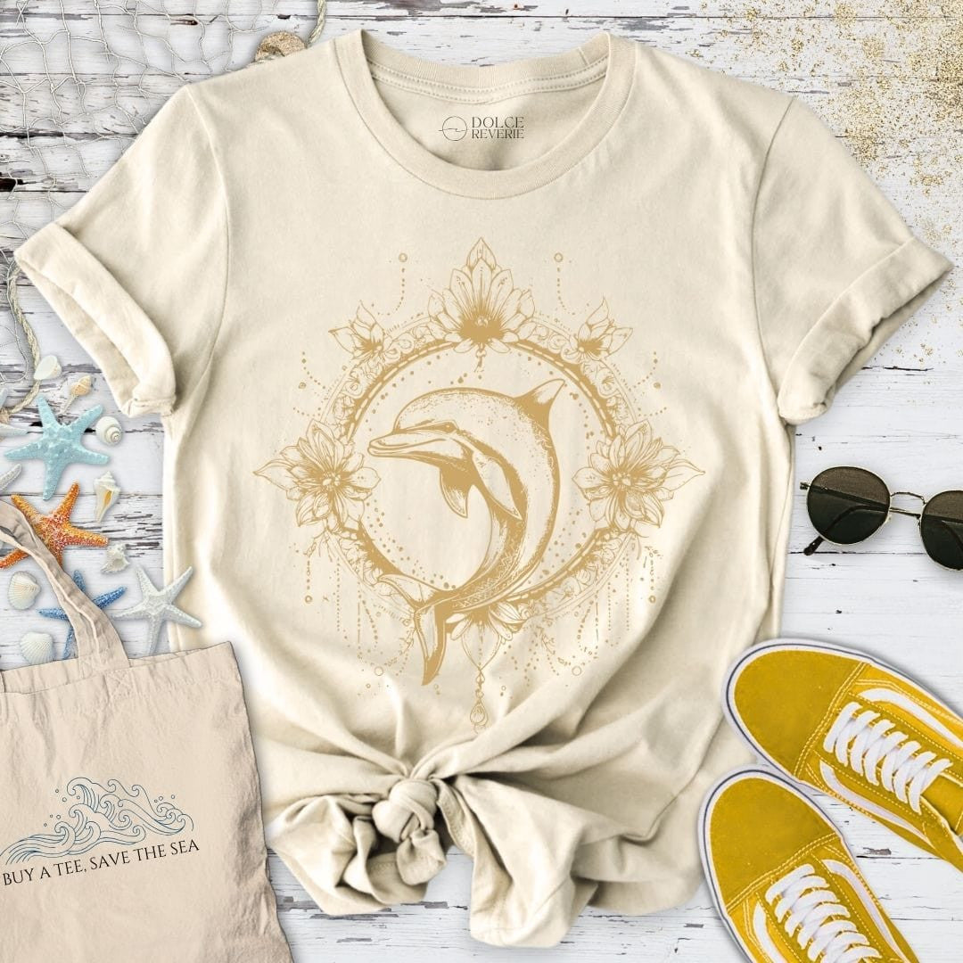 Mandala Dolphin T-Shirt - Ocean Graphic Tee - Gift for Ocean Lovers - Unisex