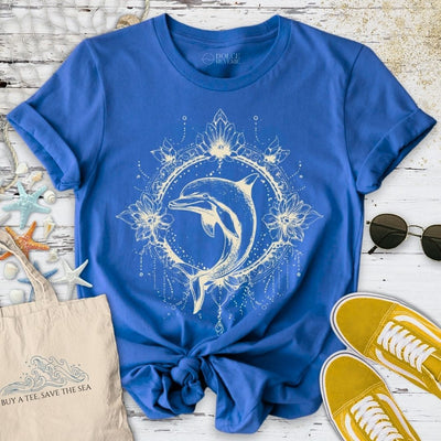 Mandala Dolphin T-Shirt - Ocean Graphic Tee - Gift for Ocean Lovers - Unisex