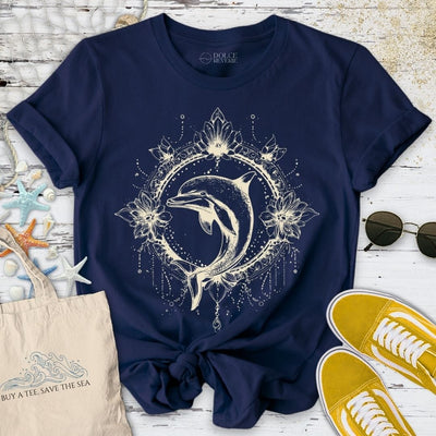 Mandala Dolphin T-Shirt - Ocean Graphic Tee - Gift for Ocean Lovers - Unisex