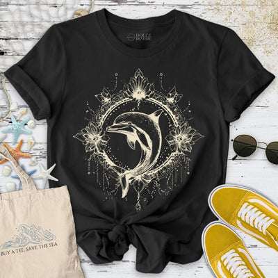 Mandala Dolphin T-Shirt - Ocean Graphic Tee - Gift for Ocean Lovers - Unisex