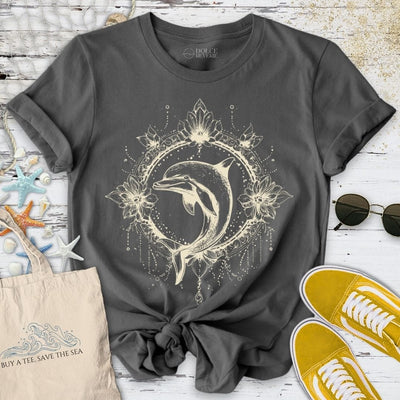Mandala Dolphin T-Shirt - Ocean Graphic Tee - Gift for Ocean Lovers - Unisex