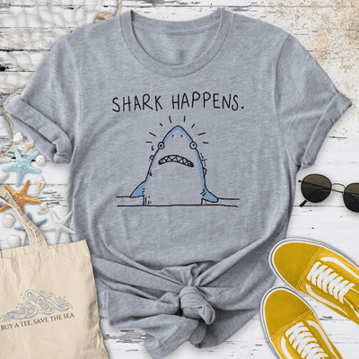 Shark Happens T-Shirt - Ocean Graphic Tee - Gift for Ocean Lovers - Unisex