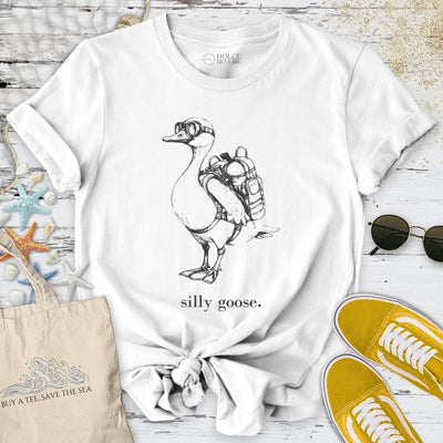 Diving Silly Goose T-Shirt - Ocean Graphic Tee - Gift for Ocean Lovers - Unisex
