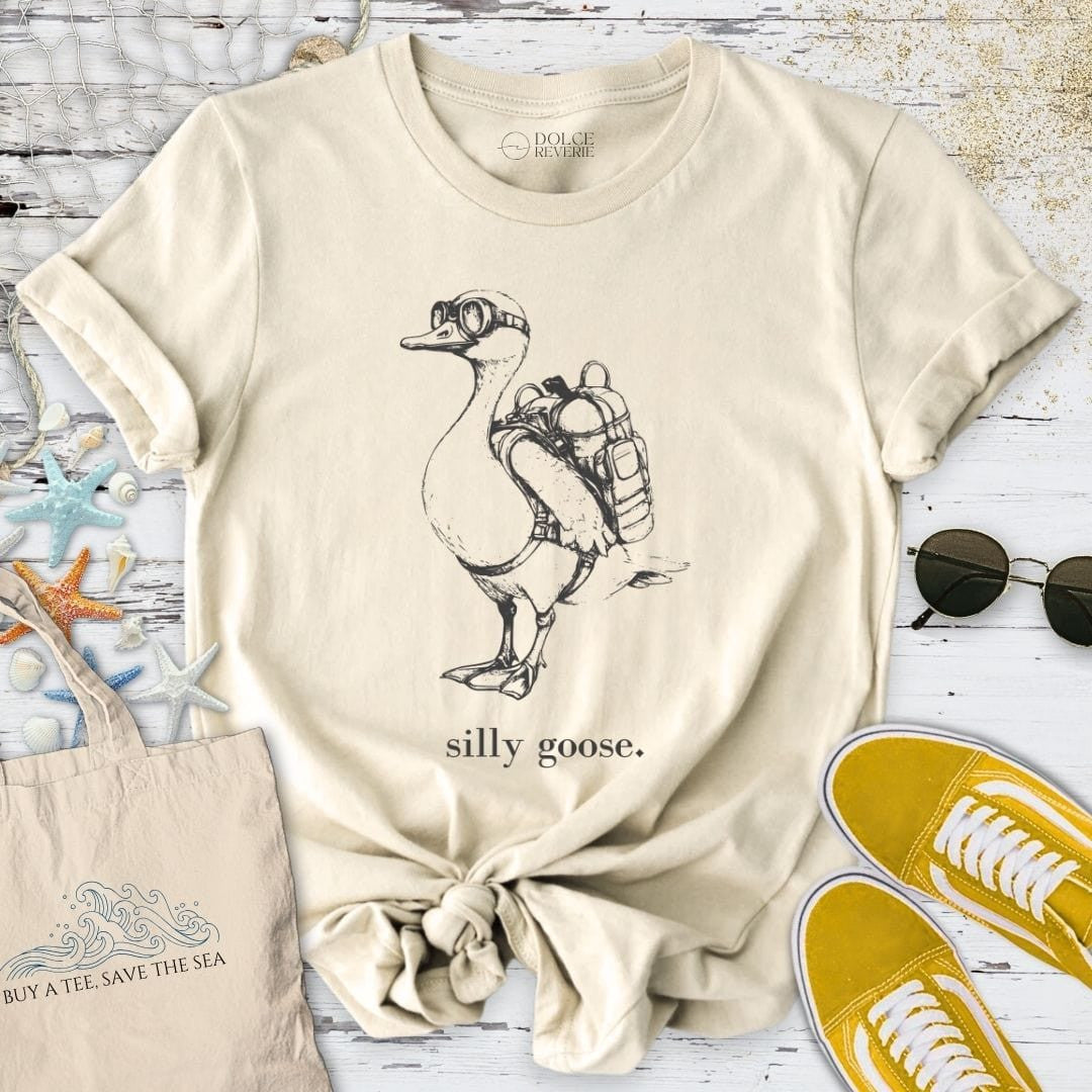 Diving Silly Goose T-Shirt - Ocean Graphic Tee - Gift for Ocean Lovers - Unisex