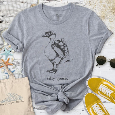 Diving Silly Goose T-Shirt - Ocean Graphic Tee - Gift for Ocean Lovers - Unisex