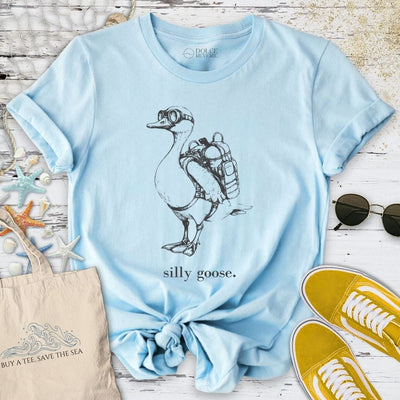 Diving Silly Goose T-Shirt - Ocean Graphic Tee - Gift for Ocean Lovers - Unisex