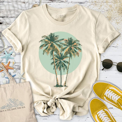 Tropical Palms T-Shirt - Ocean Graphic Tee - Gift for Ocean Lovers - Unisex