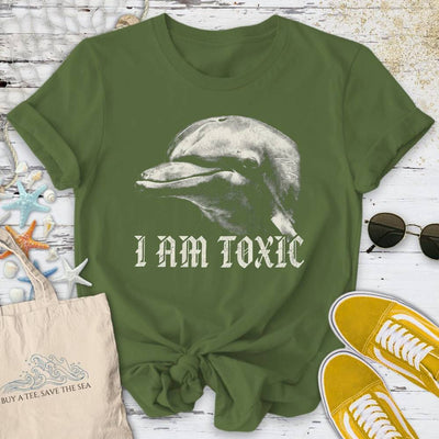 Toxic Dolphin T-Shirt - Ocean Graphic Tee - Gift for Ocean Lovers - Unisex