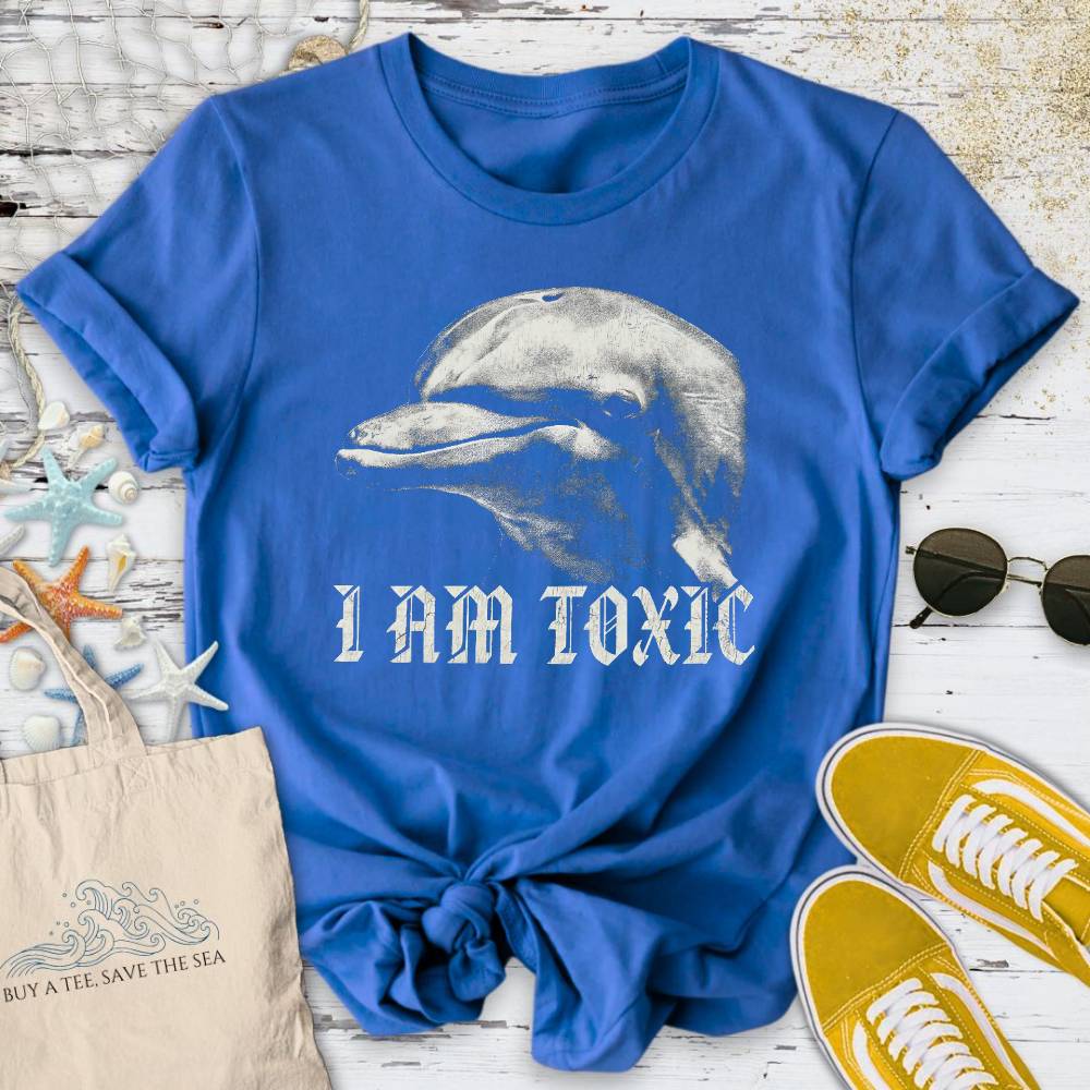Toxic Dolphin T-Shirt - Ocean Graphic Tee - Gift for Ocean Lovers - Unisex