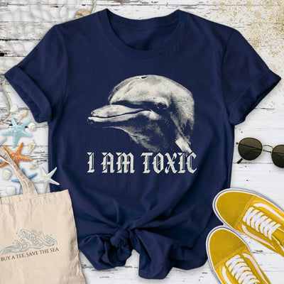 Toxic Dolphin T-Shirt - Ocean Graphic Tee - Gift for Ocean Lovers - Unisex