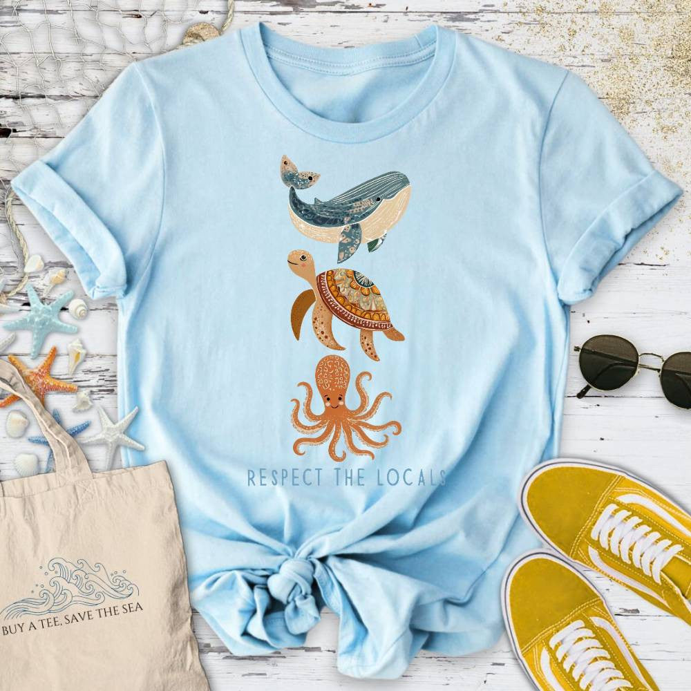 Respect The Ocean Locals T-Shirt - Graphic Tee - Gift for Ocean Lovers - Unisex