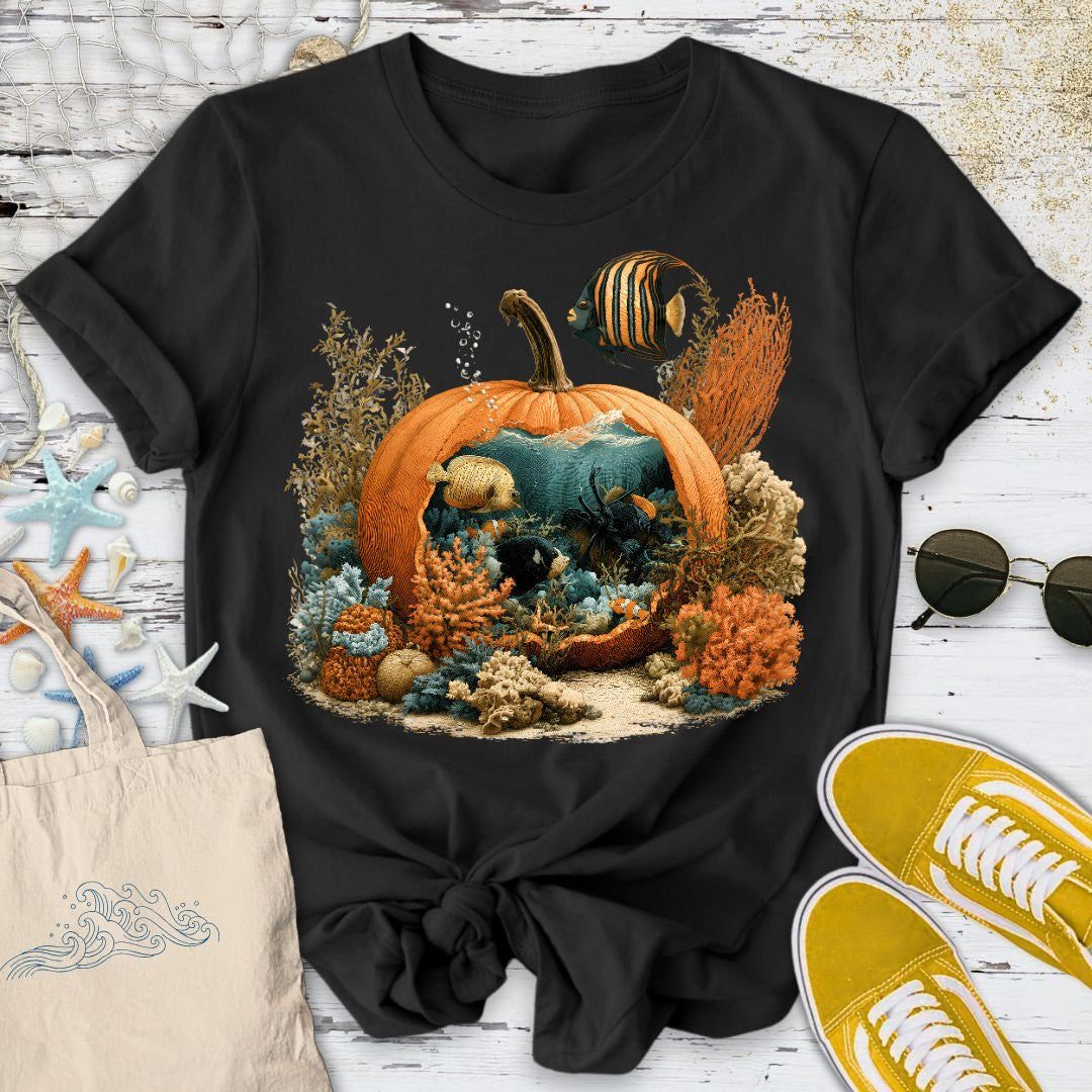 Ocean Pumpkin T-Shirt - Graphic Tee - Gift for Ocean Lovers - Unisex