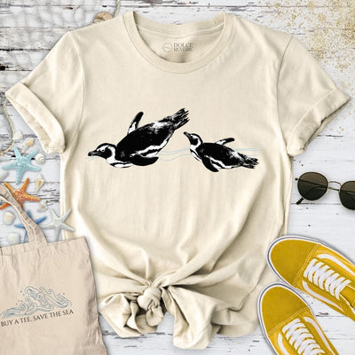 Swimming Penguins T-Shirt - Ocean Graphic Tee - Gift for Ocean Lovers - Unisex