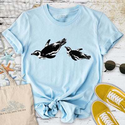 Swimming Penguins T-Shirt - Ocean Graphic Tee - Gift for Ocean Lovers - Unisex