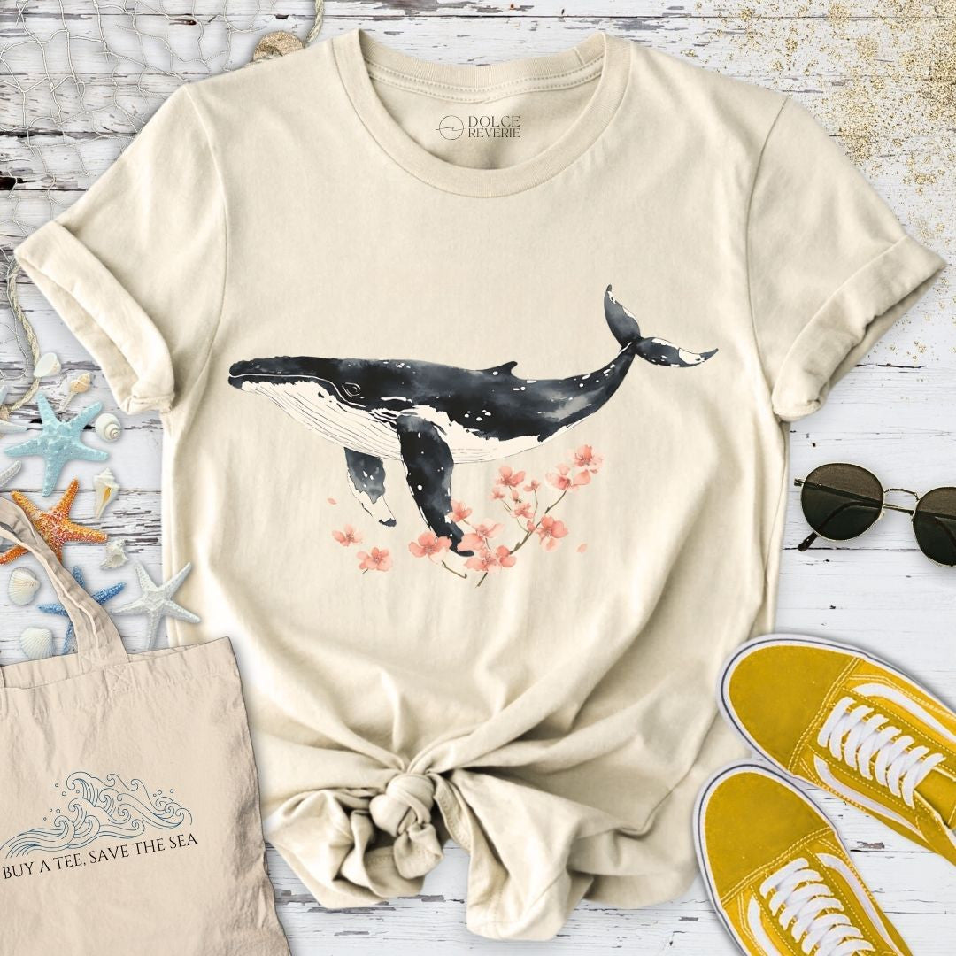 Chinese Ink Whale T-Shirt - Ocean Graphic Tee - Gift for Ocean Lovers - Unisex