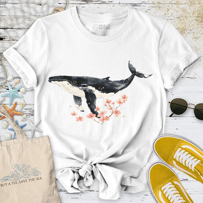 Chinese Ink Whale T-Shirt - Ocean Graphic Tee - Gift for Ocean Lovers - Unisex
