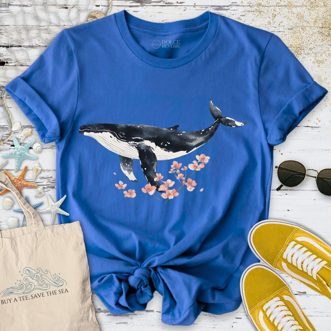 Chinese Ink Whale T-Shirt - Ocean Graphic Tee - Gift for Ocean Lovers - Unisex