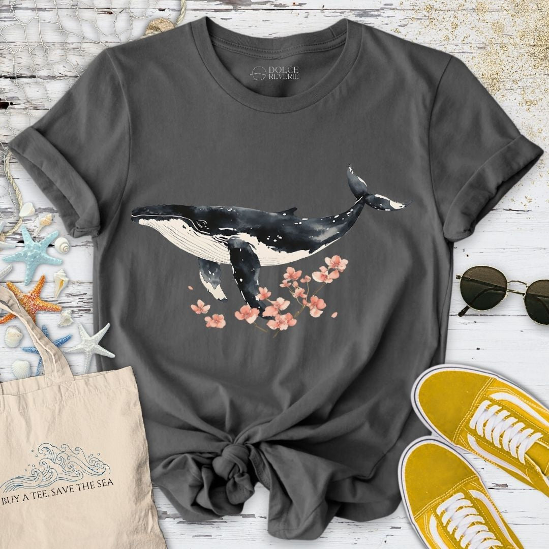 Chinese Ink Whale T-Shirt - Ocean Graphic Tee - Gift for Ocean Lovers - Unisex