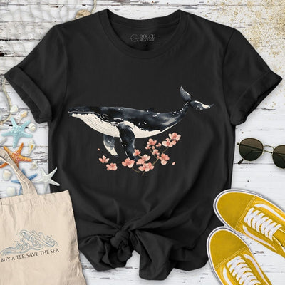 Chinese Ink Whale T-Shirt - Ocean Graphic Tee - Gift for Ocean Lovers - Unisex