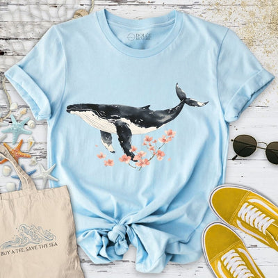 Chinese Ink Whale T-Shirt - Ocean Graphic Tee - Gift for Ocean Lovers - Unisex