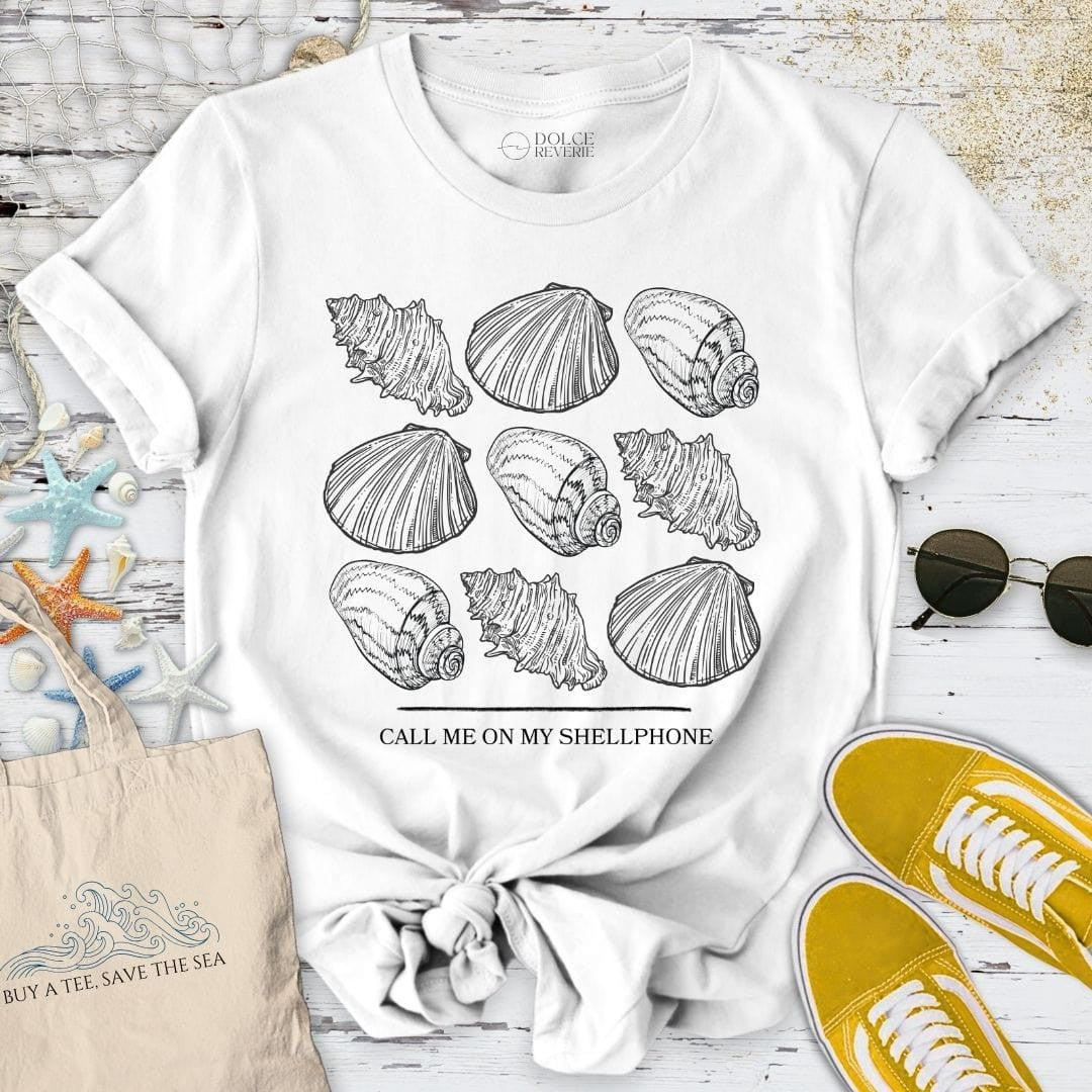 Call Me On My Shellphone T-Shirt - Ocean Graphic Tee - Gift for Ocean Lovers - Unisex