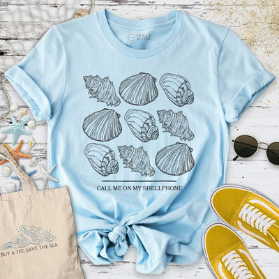 Call Me On My Shellphone T-Shirt - Ocean Graphic Tee - Gift for Ocean Lovers - Unisex